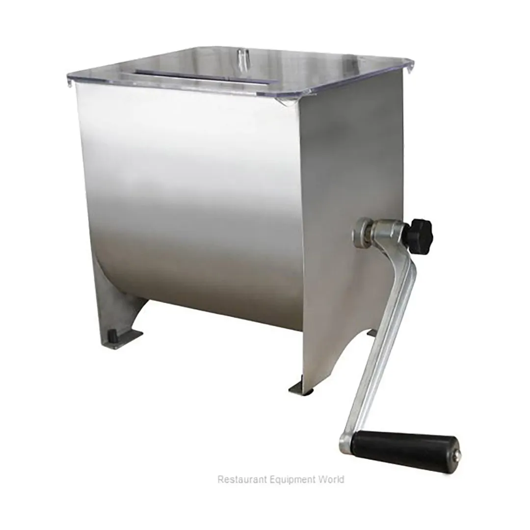 Hamilton Beach 36-1901-W Weston Manual Meat Mixer, 20 lb Capacity, Stainless Steel, 14.25" Width, Removable Paddles, Clear Plastic Cover