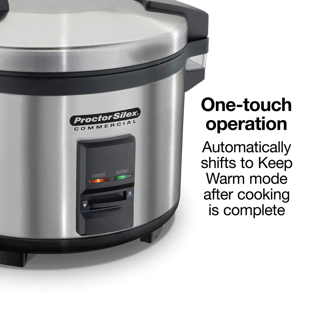 Hamilton Beach 37540 Proctor Silex Commercial Rice Cooker/Warmer, 40 Cups, 120V, 1250W