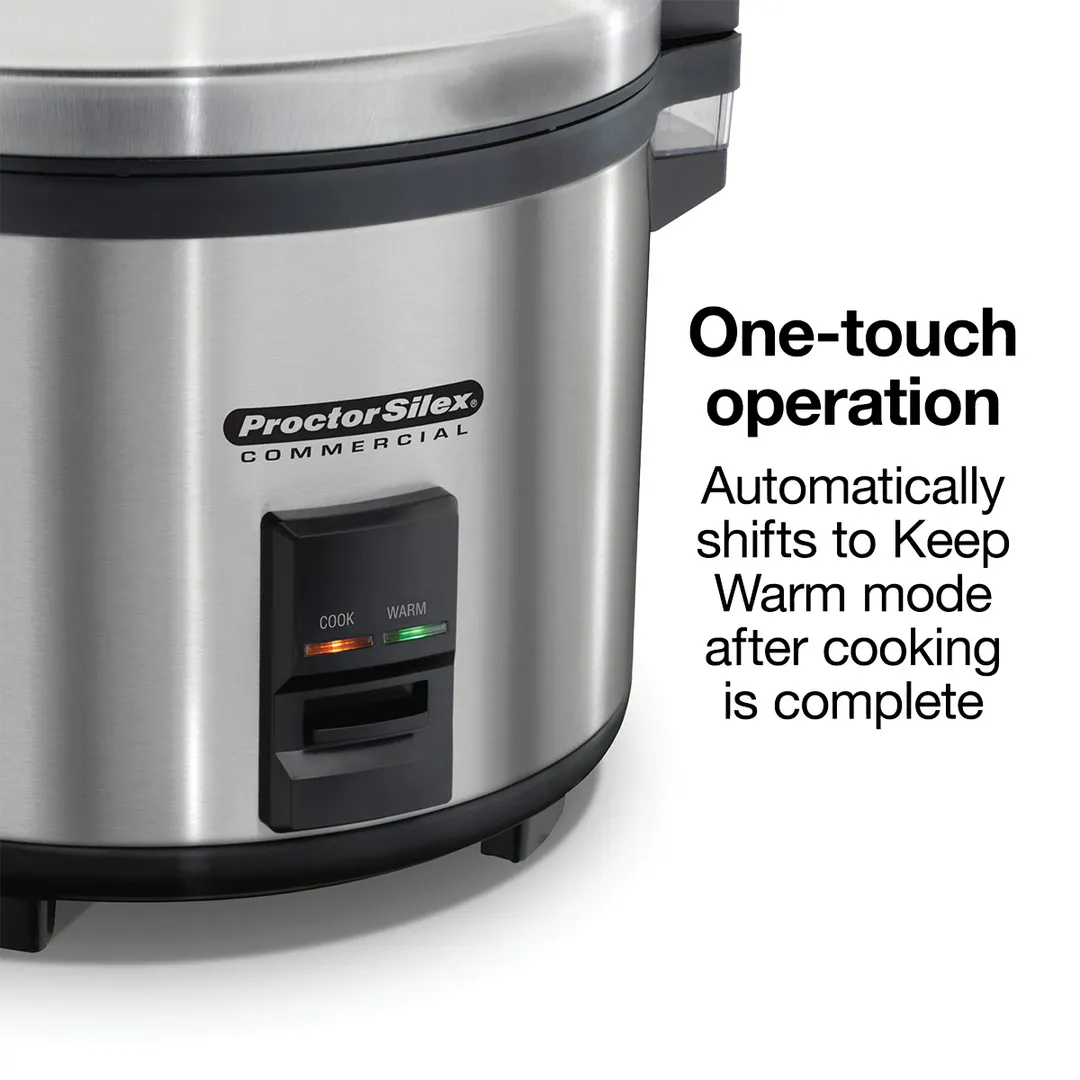 Hamilton Beach 37560R-CE Proctor Silex Commercial Rice Cooker/Warmer, 60 Cups, 220-240V, 1950W