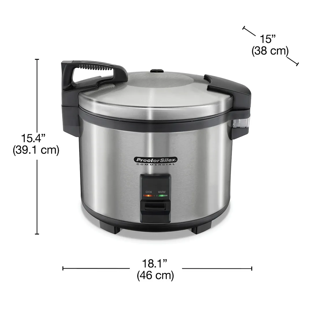 Hamilton Beach 37560R Proctor Silex Commercial Rice Cooker/Warmer, 60 Cups, 120V, 1550W