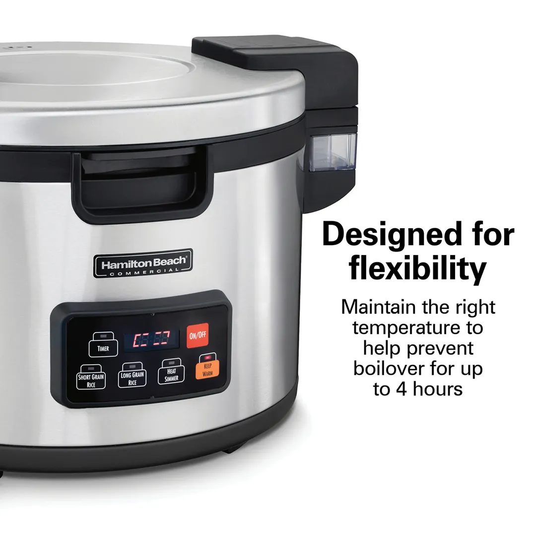 Hamilton Beach 37590 Proctor Silex Commercial Rice Cooker/Warmer, 90 Cups, 240V, 2500W