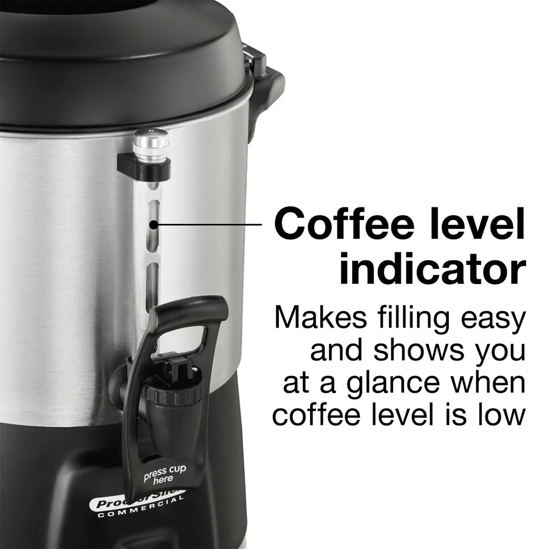 Hamilton Beach 45040R Proctor-Silex Coffee Urn, 40 Cup Capacity with Dual Heaters / 1.090W - 120V