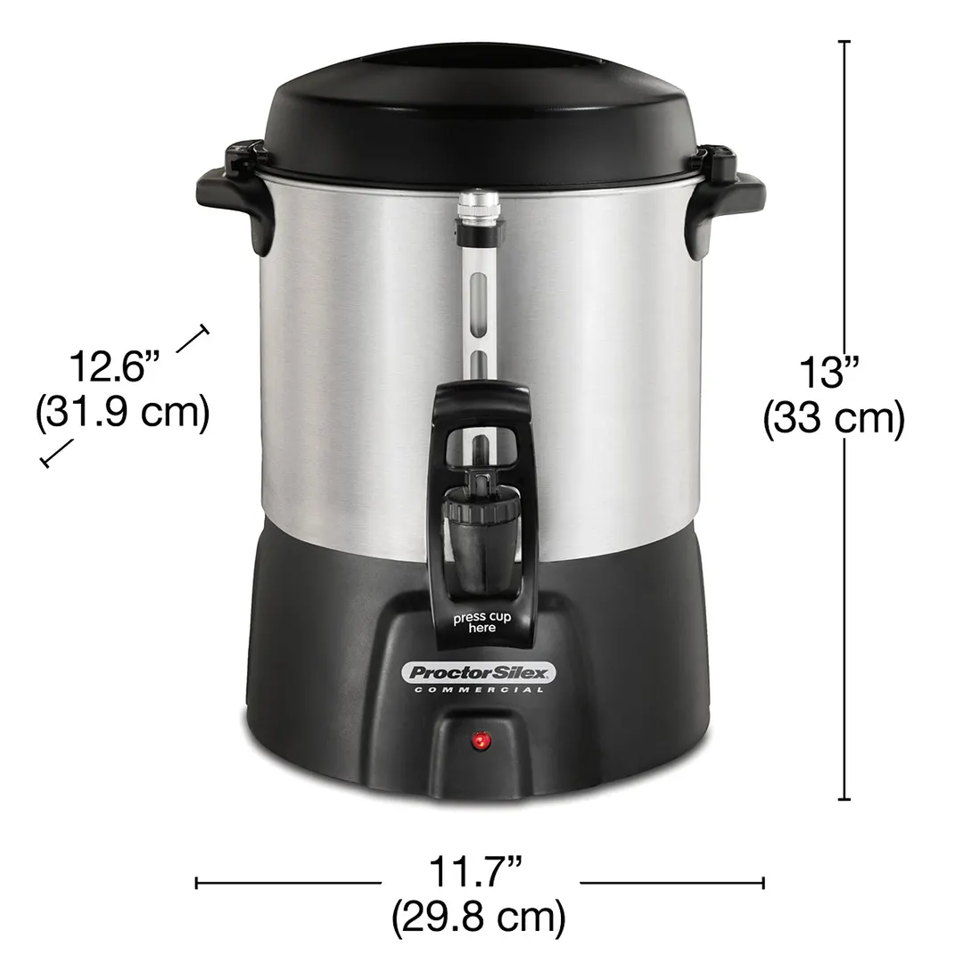 Hamilton Beach 45040R Proctor-Silex Coffee Urn, 40 Cup Capacity with Dual Heaters / 1.090W - 120V