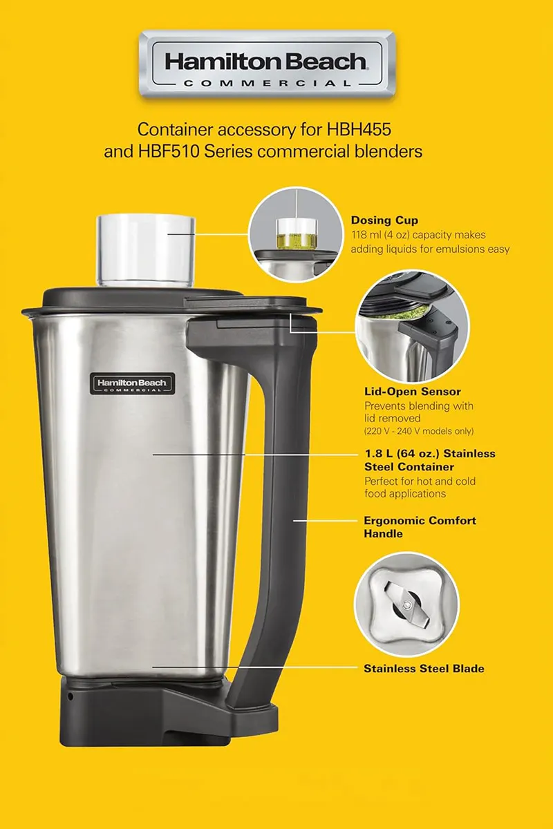 Hamilton Beach 6126-510S-CE (International) Blender Container, 64 Oz., with Lid