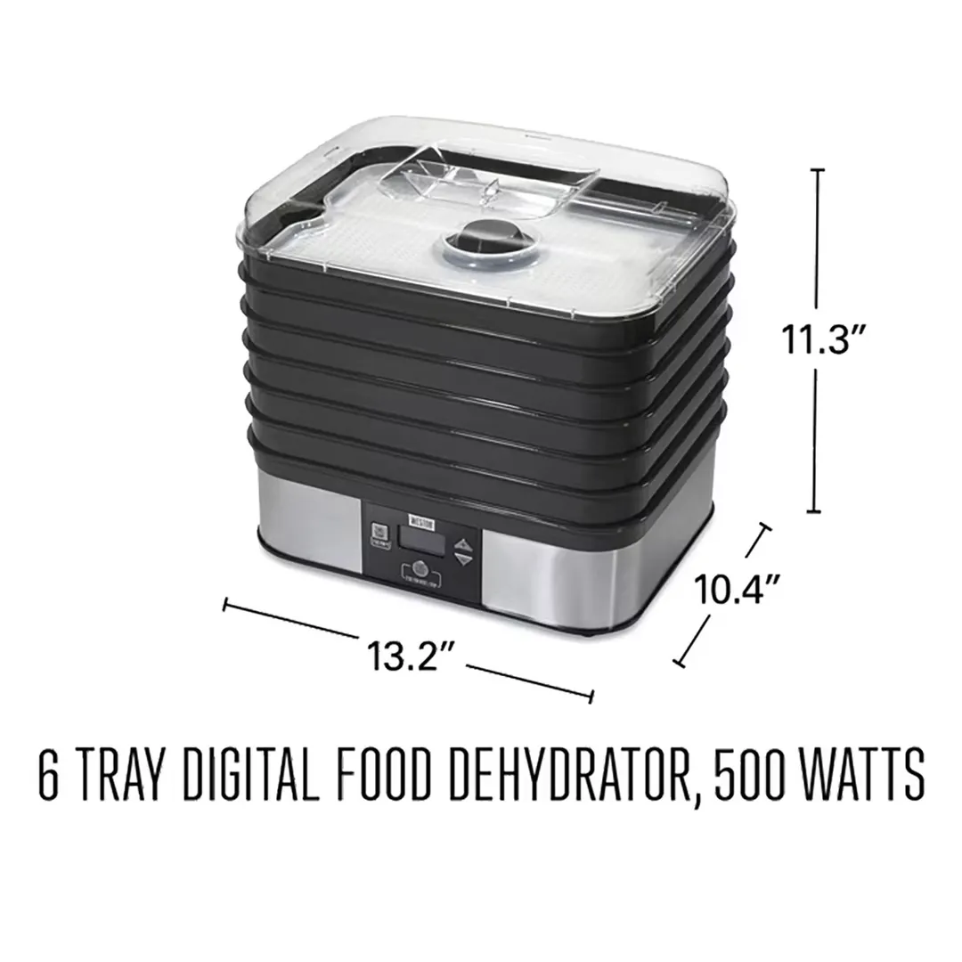 Hamilton Beach 75-0401-W Weston Digital Dehydrator, Single Zone, 6 Trays, 500W, 120V