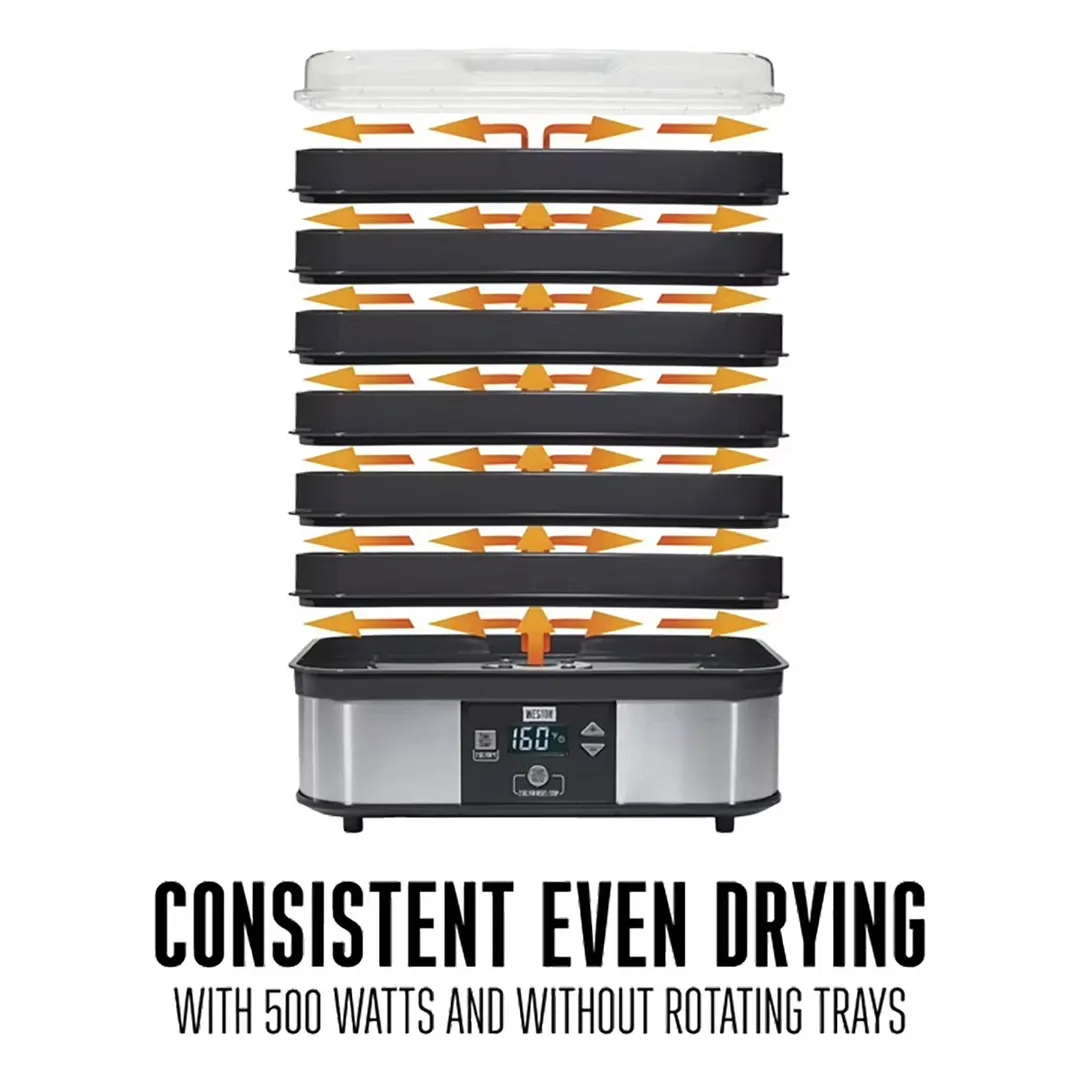 Hamilton Beach 75-0401-W Weston Digital Dehydrator, Single Zone, 6 Trays, 500W, 120V