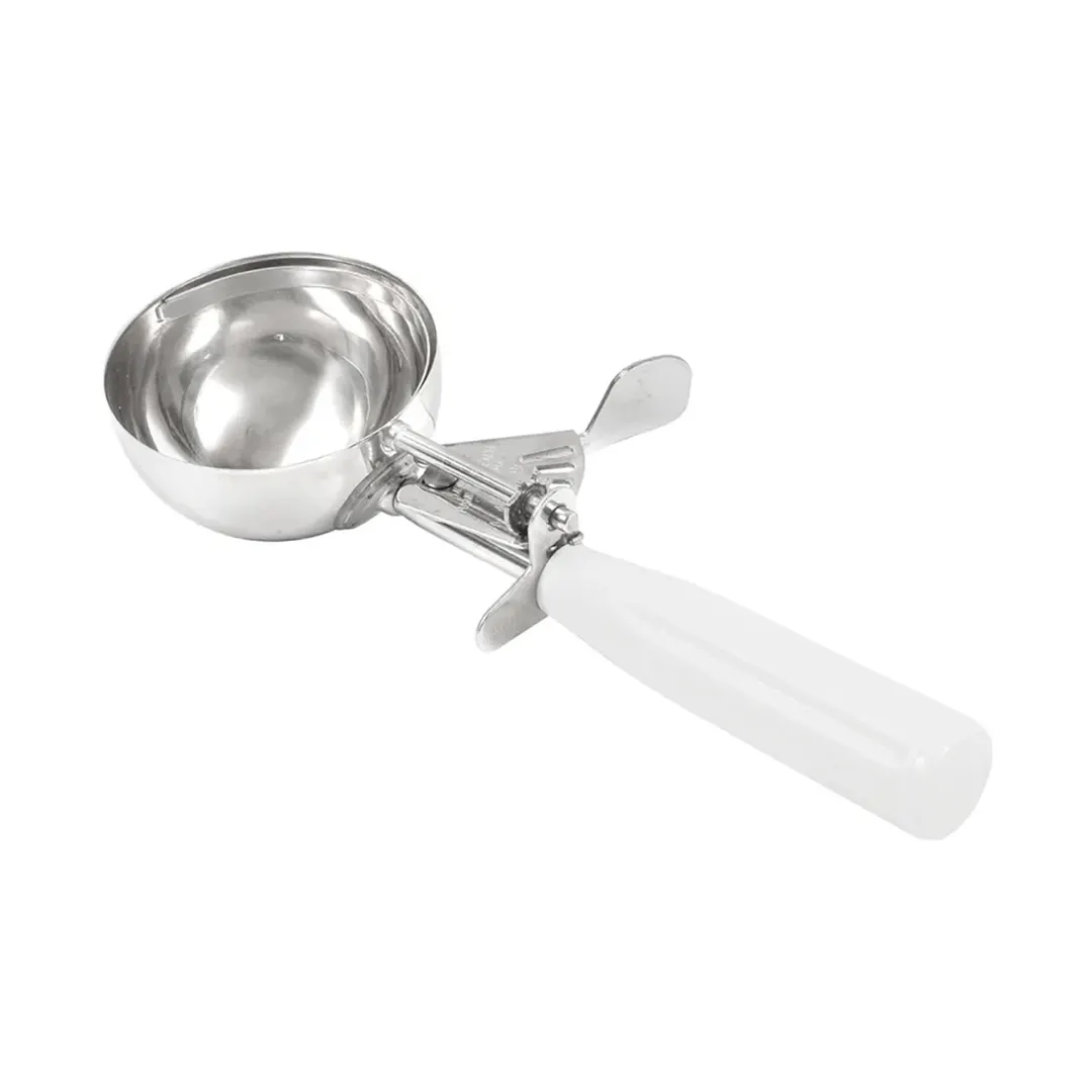 Hamilton Beach 78-06 Ice Cream Disher #6, 4-5 oz, Thumb-Press Steel Bowl, White Handle, NSF