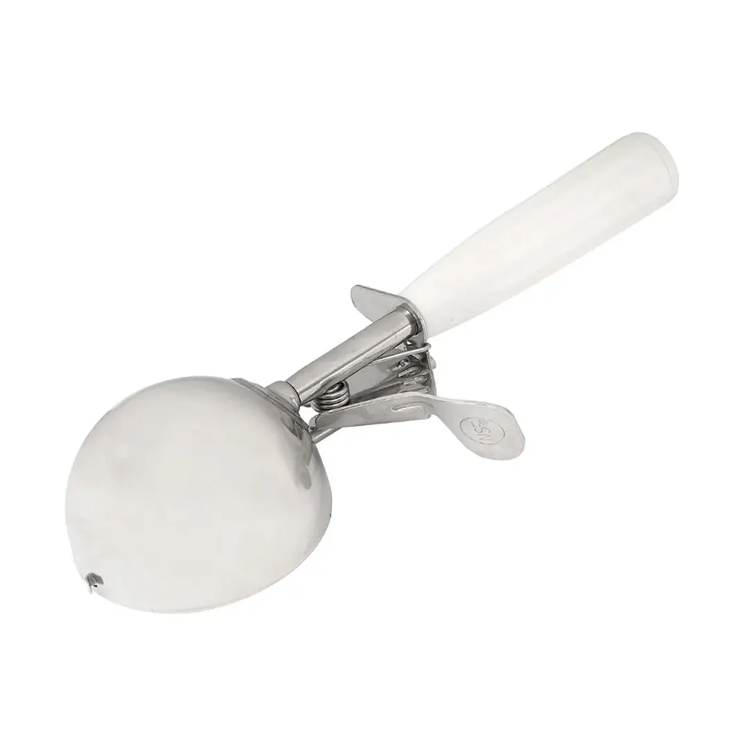 Hamilton Beach 78-06 Ice Cream Disher #6, 4-5 oz, Thumb-Press Steel Bowl, White Handle, NSF