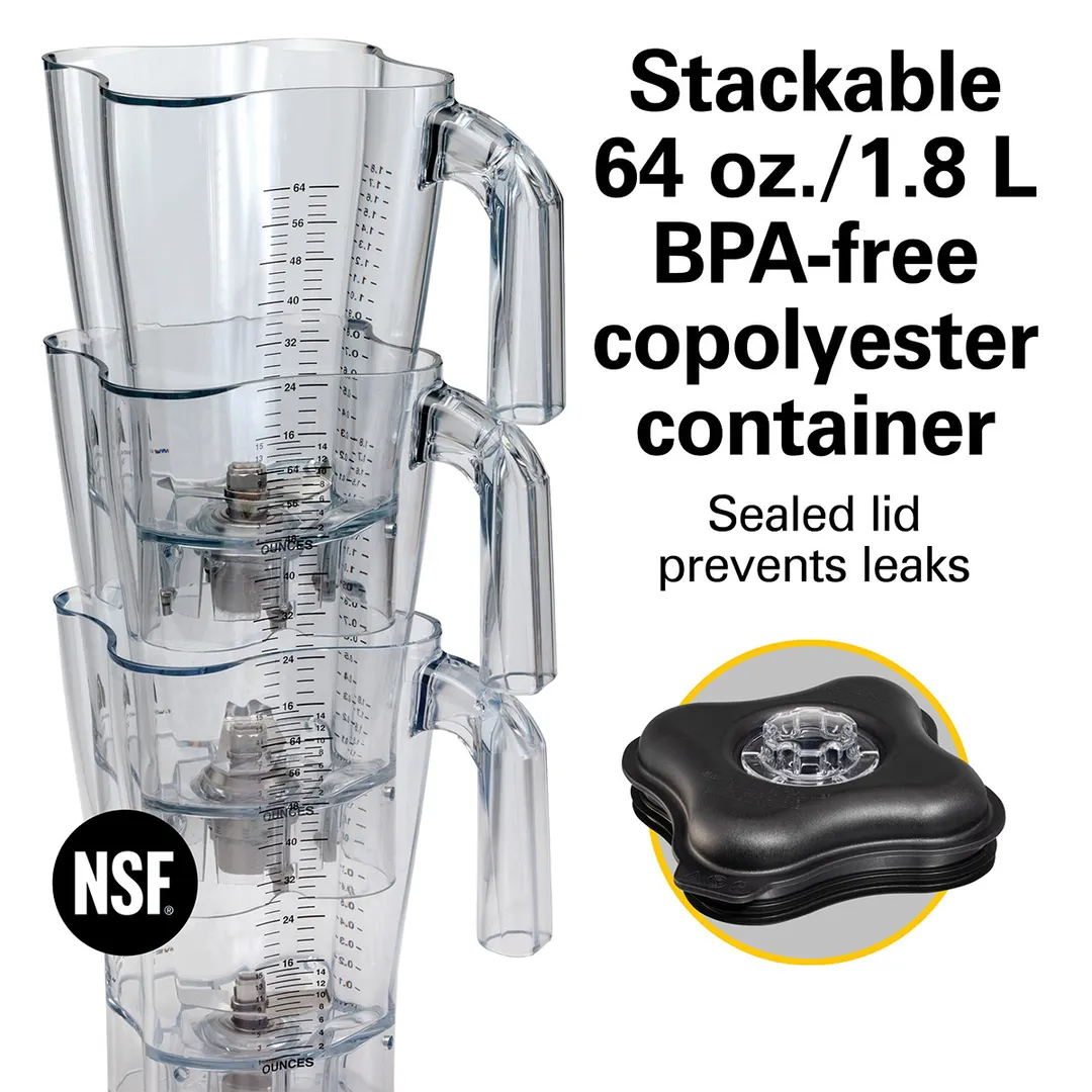 Hamilton Beach HBH650R Tempest Blender, 64 Oz. Capacity, Variable Speed