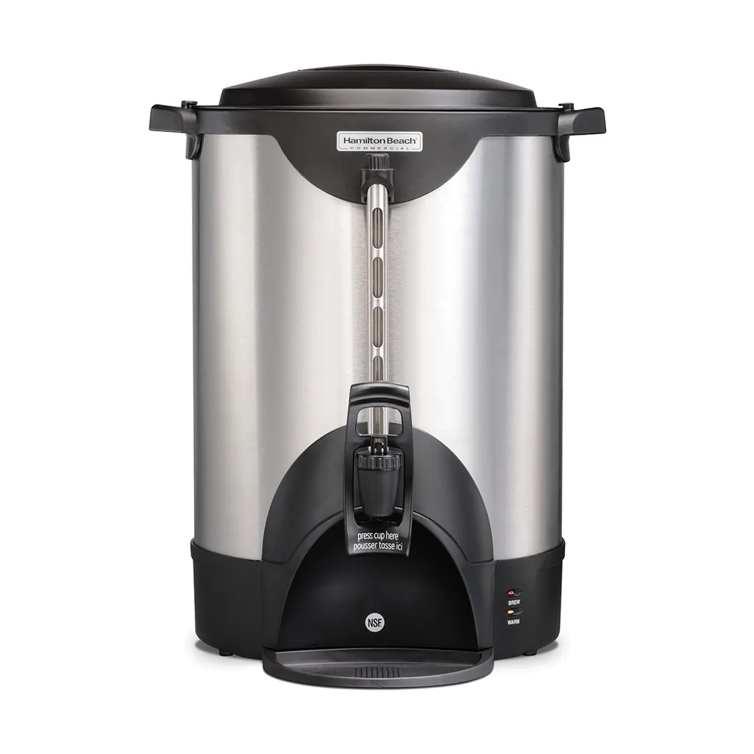 Hamilton Beach HCU075S Coffee Urn, 75 Cup Capacity, Double Wall Insulation, 1.44kW - 120V