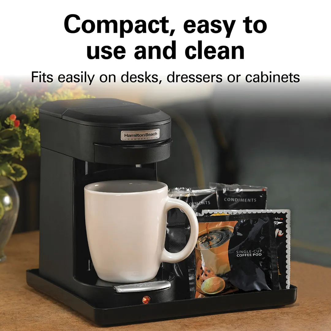 Hamilton Beach HDC200B Stainless Steel Front Loading Pod Coffee Maker, 500W/120V - Black