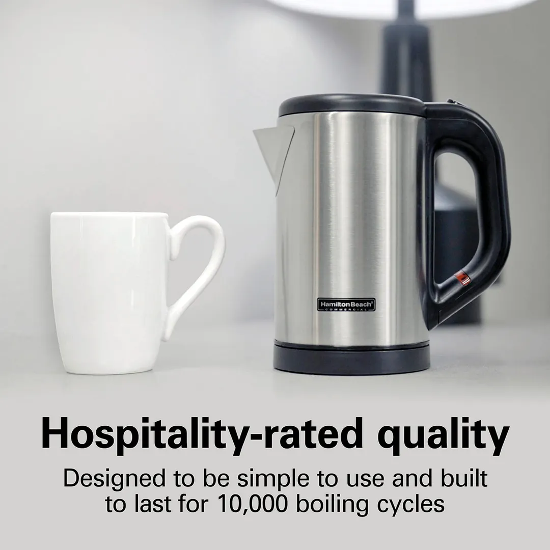 Hamilton Beach HKE050 Kettle, 1/2 Liter, Stainless Steel, Concealed Heating Element