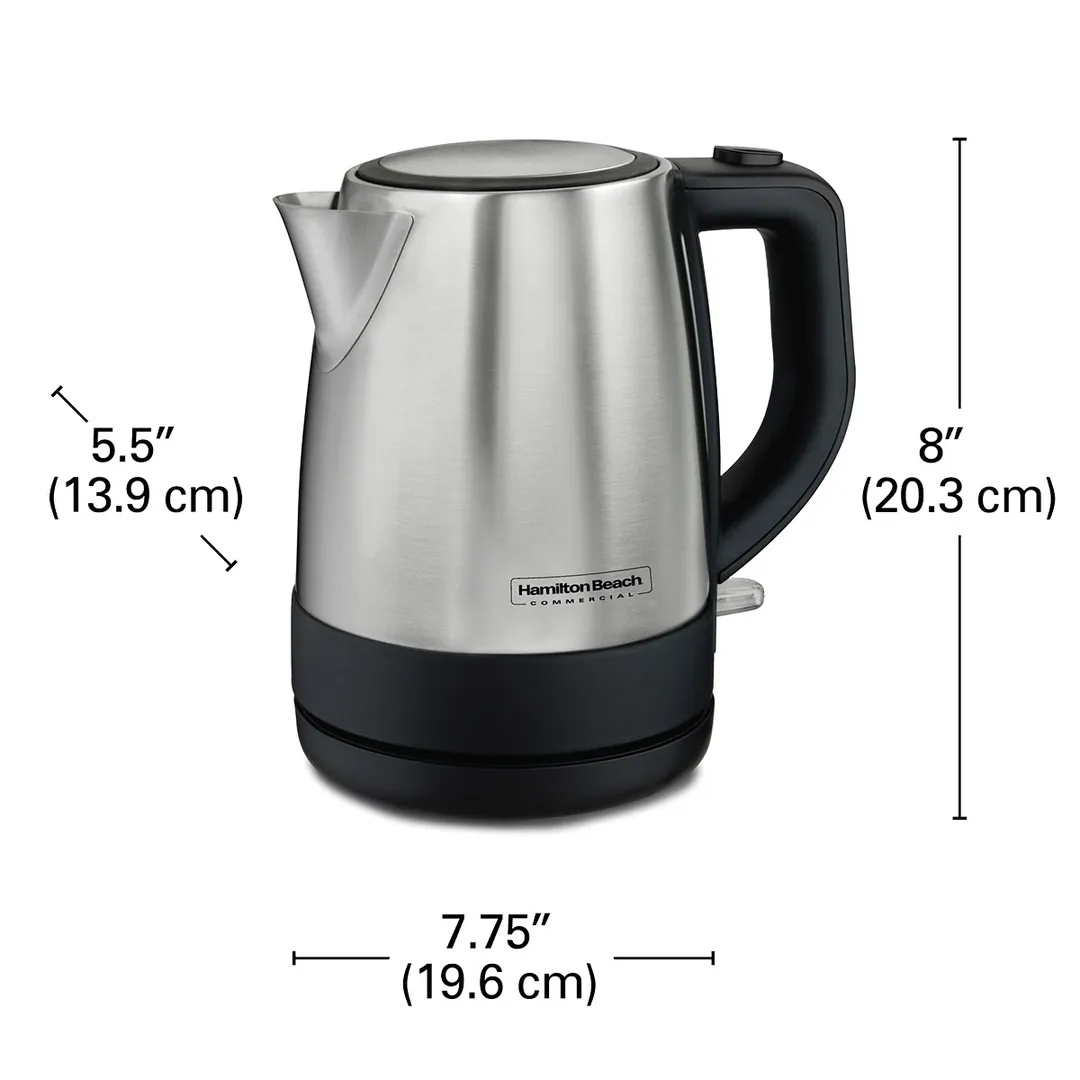 Hamilton Beach HKE110 Kettle, 1 Liter, Stainless Steel, Concealed Heating Element