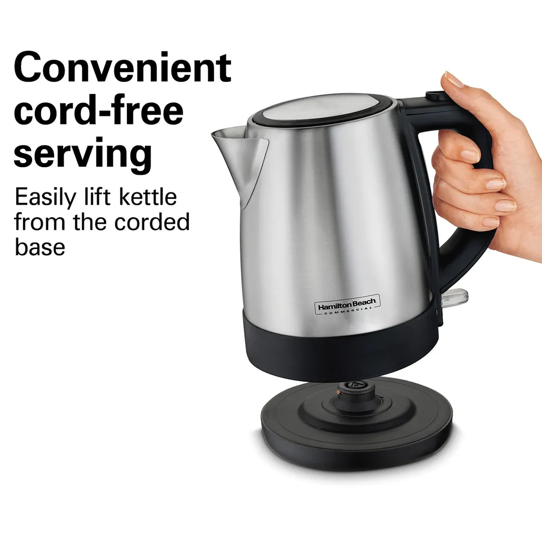 Hamilton Beach HKE110 Kettle, 1 Liter, Stainless Steel, Concealed Heating Element