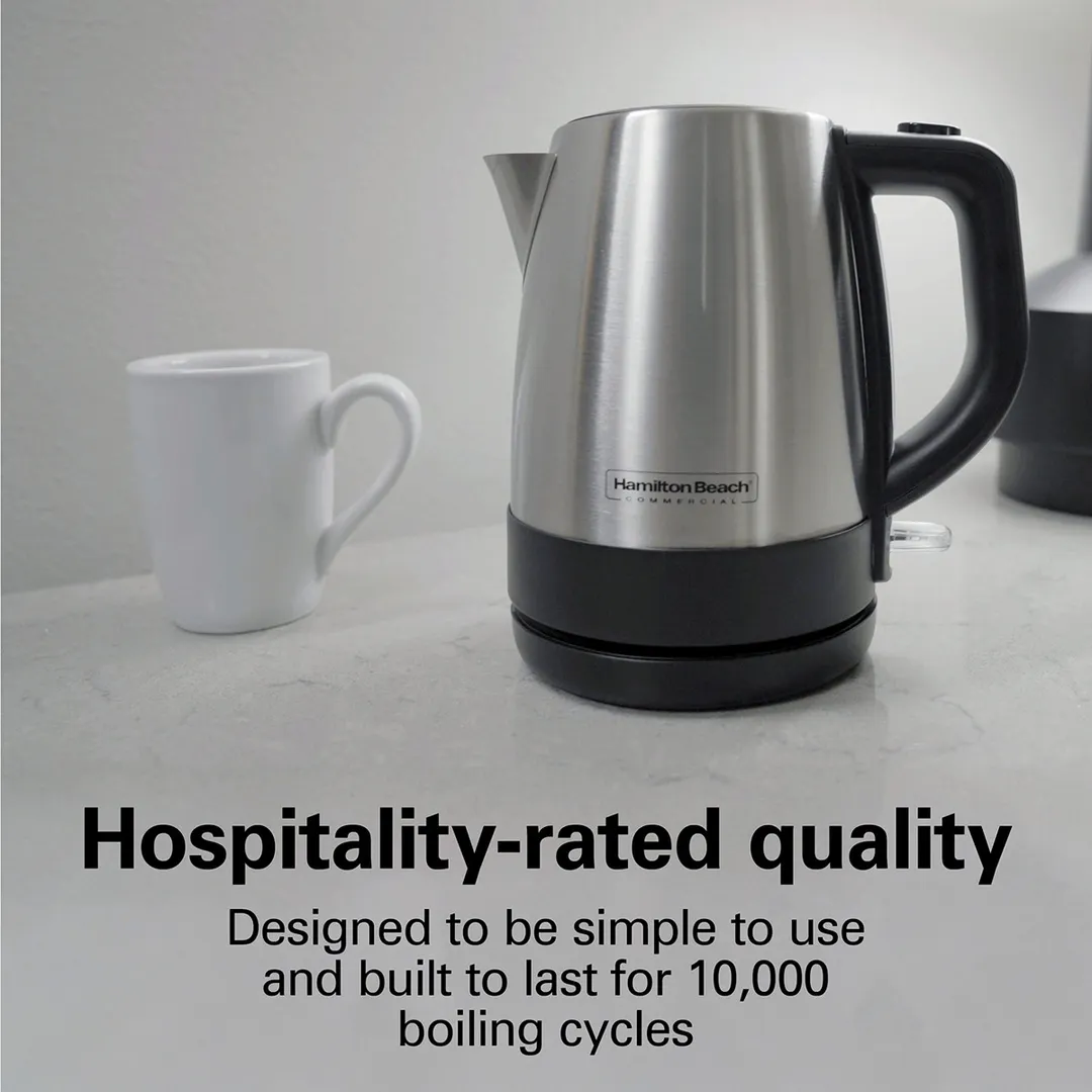 Hamilton Beach HKE110 Kettle, 1 Liter, Stainless Steel, Concealed Heating Element