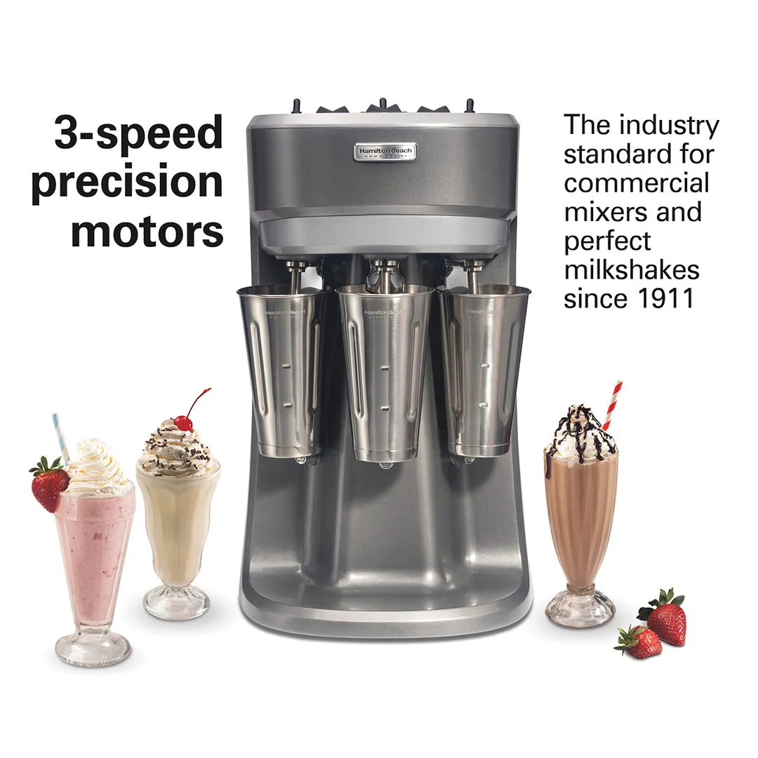 Hamilton Beach HMD400R Drink Mixer, Triple Spindle, For Soda