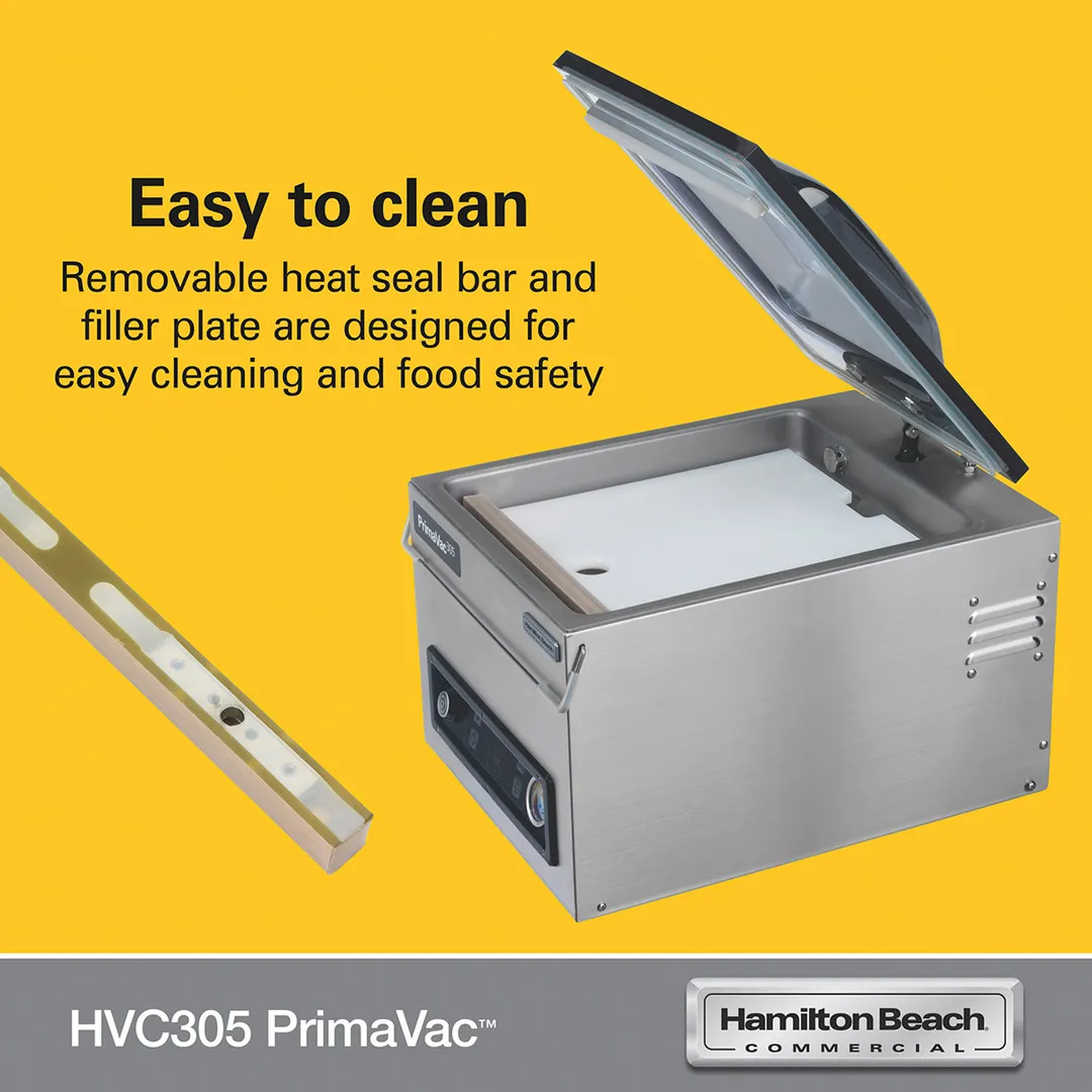 Hamilton Beach HVC305-CE PrimaVac Countertop Chamber Vacuum Packaging Machine with 12" Single Seal Bar
