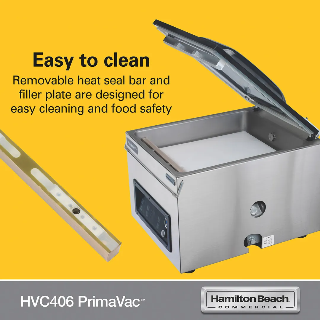 Hamilton Beach HVC406-CE PrimaVac Countertop Chamber Vacuum Packaging Machine with 16" Single Seal Bar