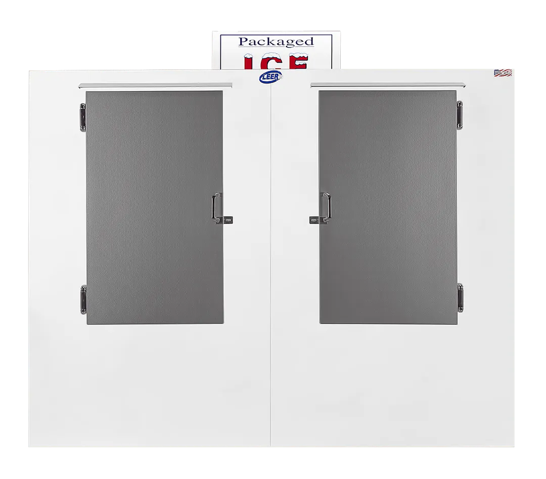 Leer Inc. 3344301 Ice Merchandiser – 155 cu ft, 96"W x 48"D x 88"H, Outdoor, Solid Steel Doors, 115V