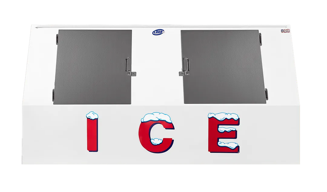 Leer Inc. 3420301 Ice Merchandiser – 61 cu ft, 94"W x 38"D x 49"H, 2 Steel Doors, 16-24°F