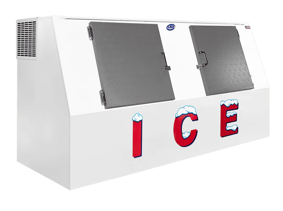 Leer Inc. 3420301 Ice Merchandiser – 61 cu ft, 94"W x 38"D x 49"H, 2 Steel Doors, 16-24°F