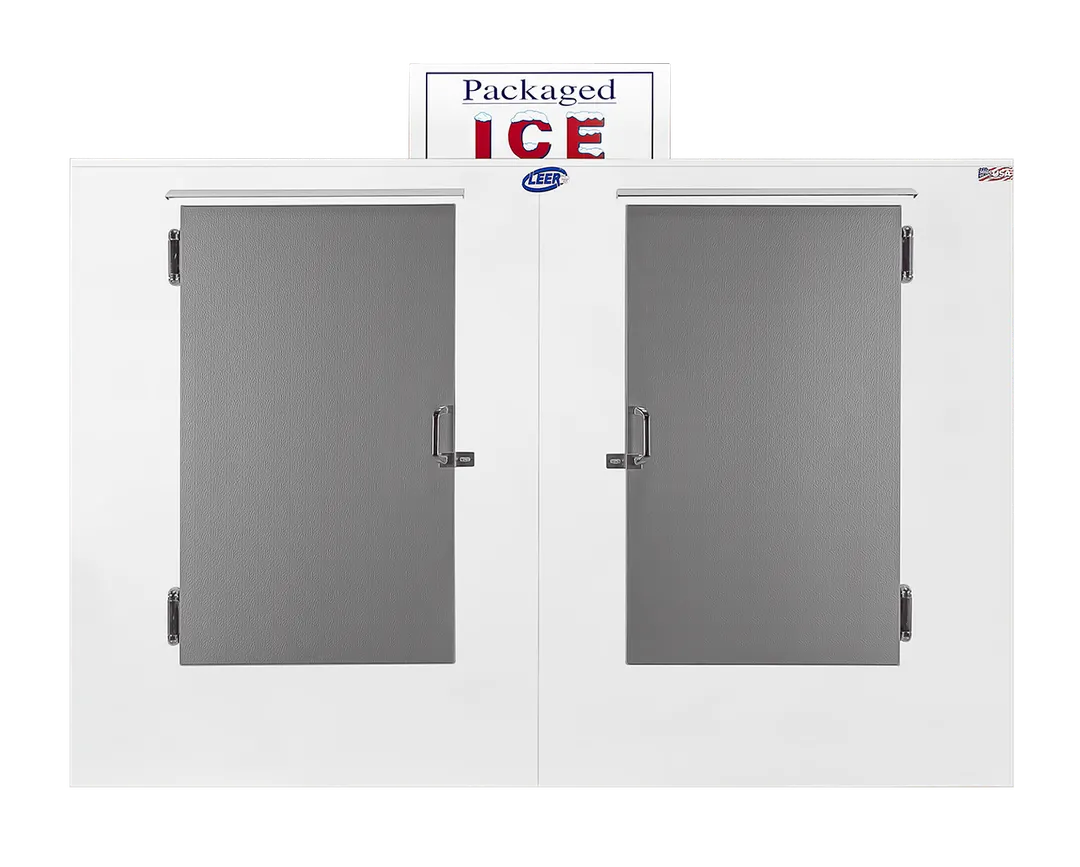 Leer 3444301 Ice Merchandiser – 100 cu ft Outdoor, 94"W×37.5"D×76.6"H, Doors, R290, 1/2 HP 115V, 16‑24°F