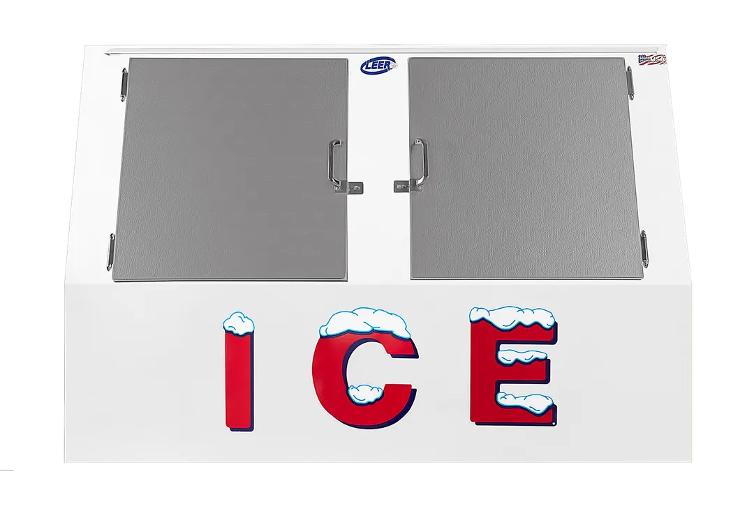 Leer Inc. 3464301 Outdoor Ice Merchandiser, 46 cu ft, 73"W, Doors, 1/3 HP 115V, UL Certified