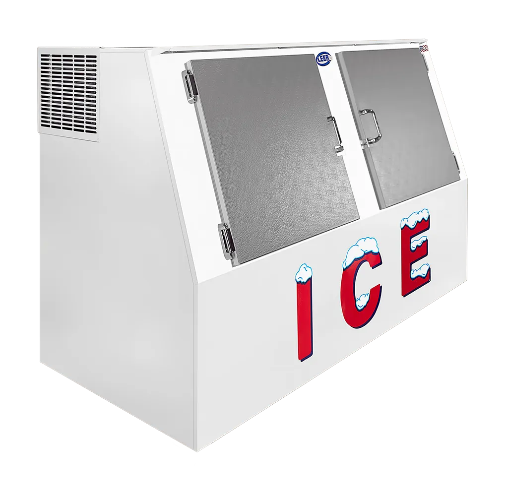 Leer Inc. 3464301 Outdoor Ice Merchandiser, 46 cu ft, 73"W, Doors, 1/3 HP 115V, UL Certified