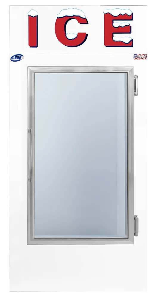 Leer 3504401 Ice Merchandiser - 30 cu ft, 1/3 HP 115V, R290 Refrigerant, Argon Glass Door, Defrost