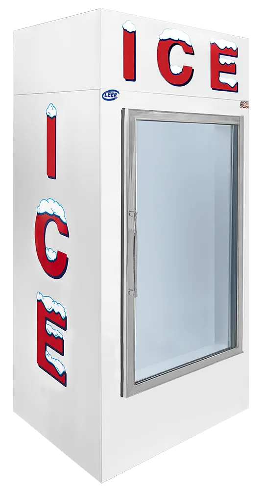Leer 3504401 Ice Merchandiser - 30 cu ft, 1/3 HP 115V, R290 Refrigerant, Argon Glass Door, Defrost