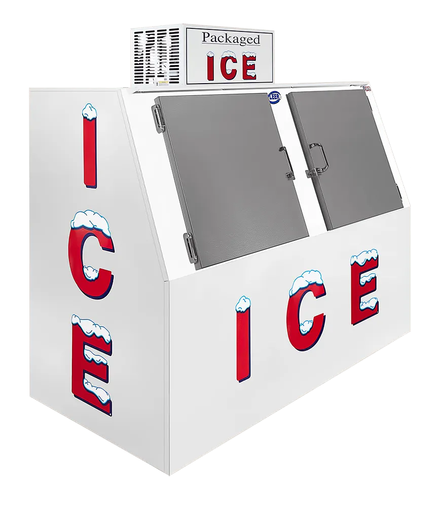 Leer 3540301 Ice Merchandiser – 60 cu ft, 73"W x 35.6"D x 68.8"H, Doors, 115V, 16‑24°F Range