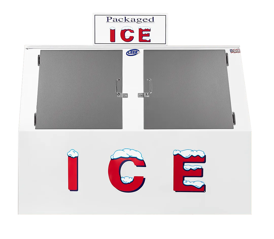 Leer 3544301 Outdoor Ice Merchandiser, 60 cu ft, Steel Doors, R290 Refrigerant, 1/3 HP, UL Certified