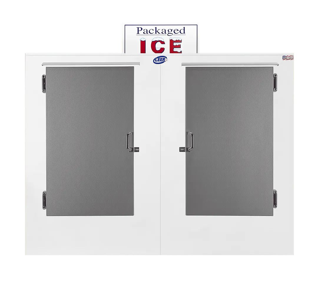 Leer 3584301 Ice Merchandiser, Outdoor, 85 cu ft, 1/2 HP 115V, R290 Refrigerant, Doors, 16‑24°F