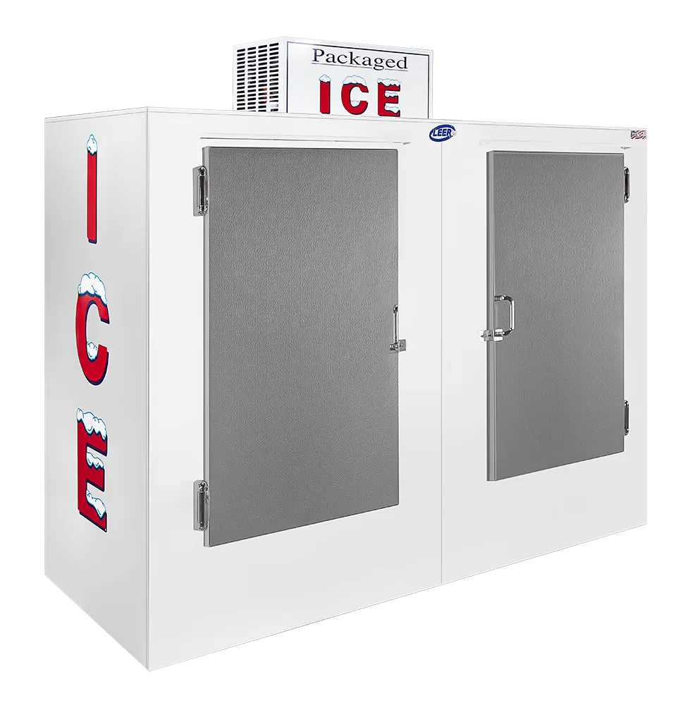 Leer 3584301 Ice Merchandiser, Outdoor, 85 cu ft, 1/2 HP 115V, R290 Refrigerant, Doors, 16‑24°F