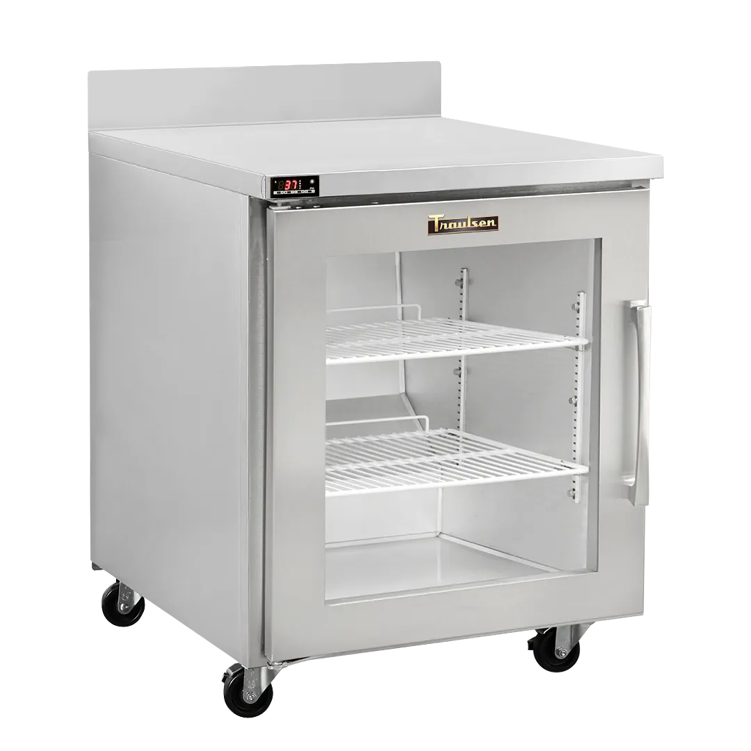 Traulsen CLUC-27R-GD-WTL-LK 27" 1-Section Worktop Refrigerator w/ 1 Glass Door (left), 6.5 cu. ft.