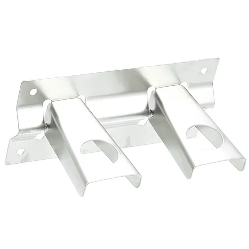 AllPoints 36123 Mop & Broom Holder, 7-9/16" Stainless Steel, Holds Two Mops, Wall‑Mount Design