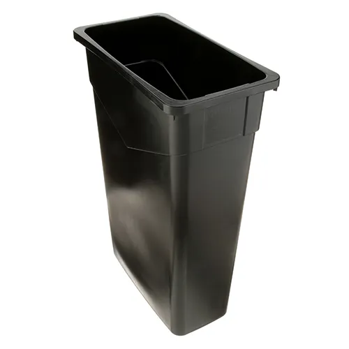 AllPoints 36318 Commercial Rectangular Trash Can, 23‑Gallon, 20" x 11" x 30" Polyethylene Black