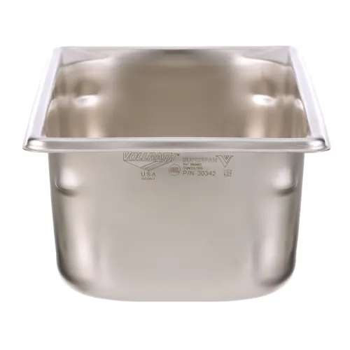 AllPoints 78319 Stainless Steel Steam Table Pan, 1/3 Size, 4" Deep, 4.1 Qt Capacity, Solid