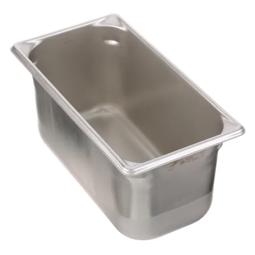 AllPoints 78323 Stainless Steel Steam Table Pan - 1/3 Size, 6" Deep, 6.1 Qt Capacity, Solid