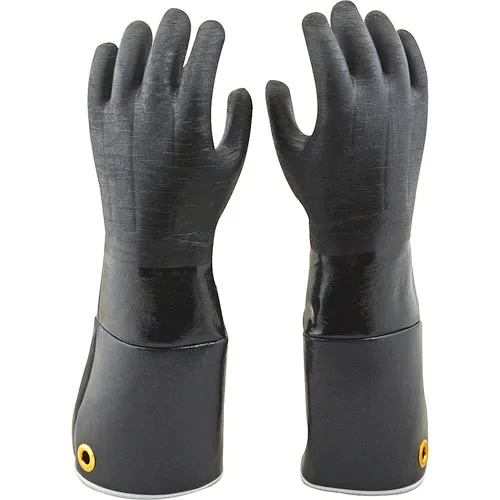 AllPoints 98487 - Heat Resistant Gloves, 17" x 7.5" , Fleece, Black Neoprene, 500°F - 1 Pair