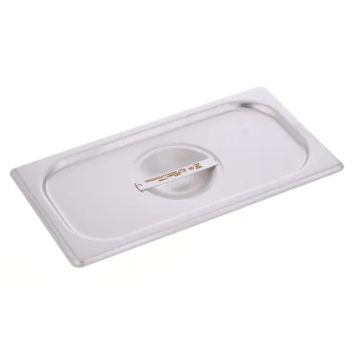 AllPoints VOL75130 - 1/3 Size Flat Stainless Steel Steam Table Pan Cover with Handle, Solid, No Hinge