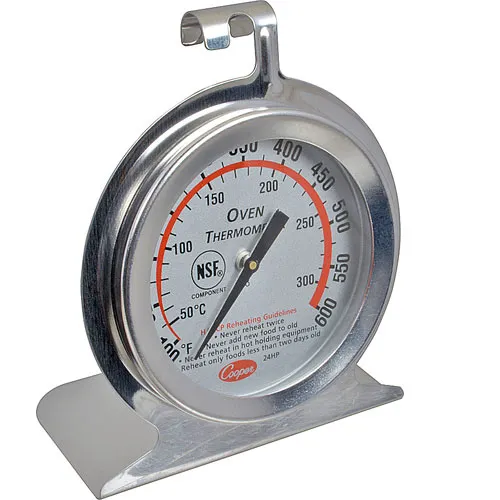 AllPoints 1381296 Hanging Oven Thermometer, 2" Dial, 100°‑600°F (50°‑300°C) Stainless Steel, NSF Certified