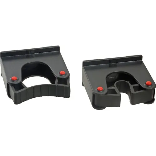 AllPoints 36119 Mop Broom Holder, 2‑Piece Set, 2 7/16" (62 mm) H, 1 3/8" (35 mm) W, Plastic - Set