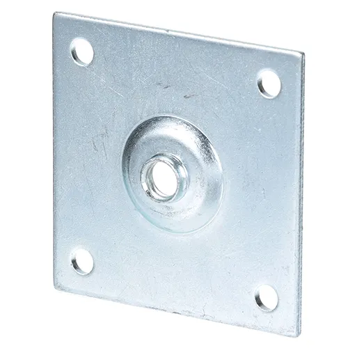 AllPoints 8012334 Leg Mounting Plate, 3-1/2" x 3-1/2", Zinc Plated Steel
