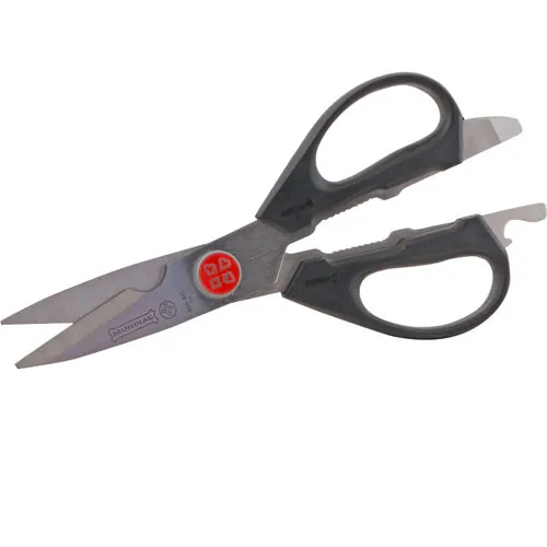 AllPoints 97637 Kitchen Shears - 8½" Steel Blades, Black Handles with Bottle and Lid Opener