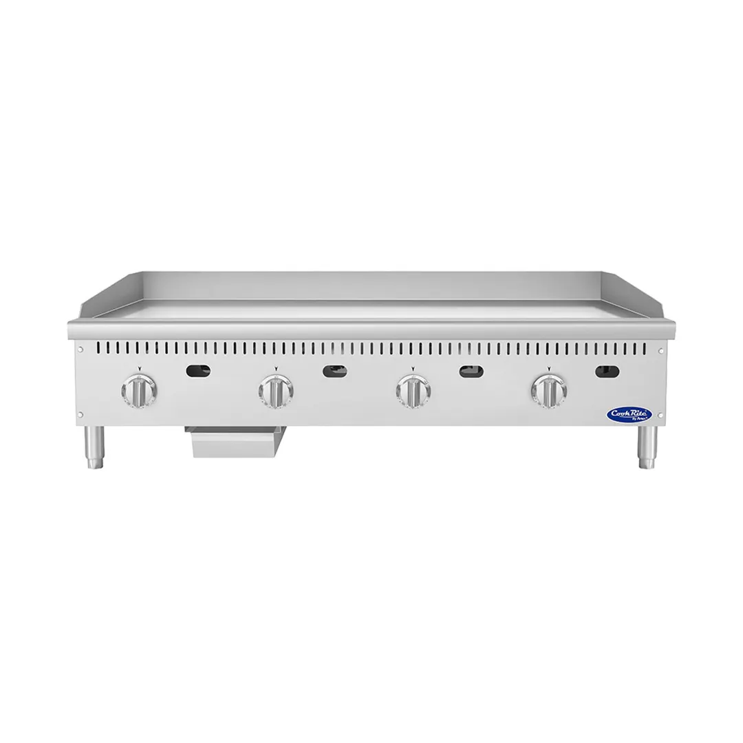 Atosa USA ATG-4824-C 48" Countertop Gas Griddle with 4 Burners & 1" Thick Chrome Plate - 120,000 BTU