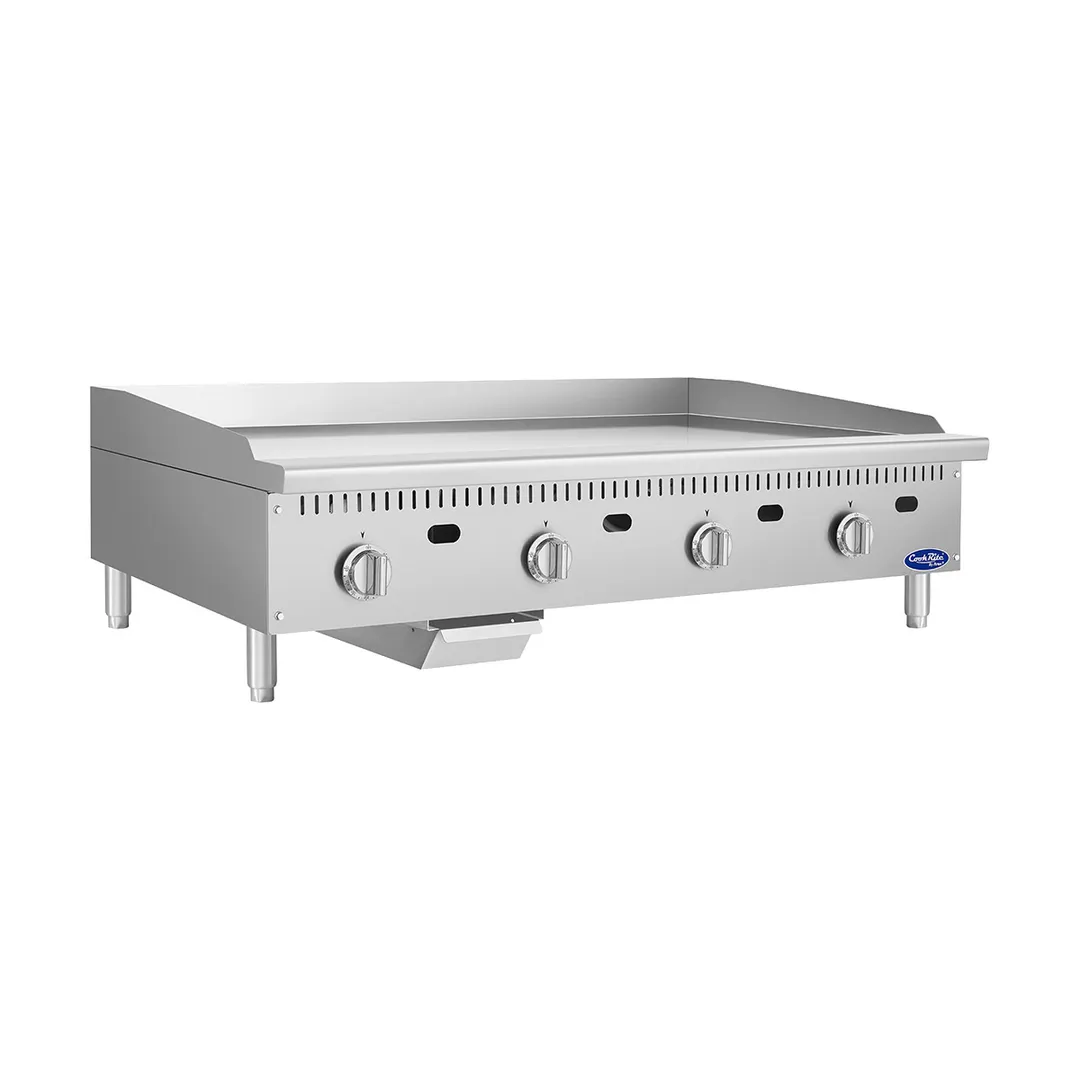 Atosa USA ATG-4824-C 48" Countertop Gas Griddle with 4 Burners & 1" Thick Chrome Plate - 120,000 BTU