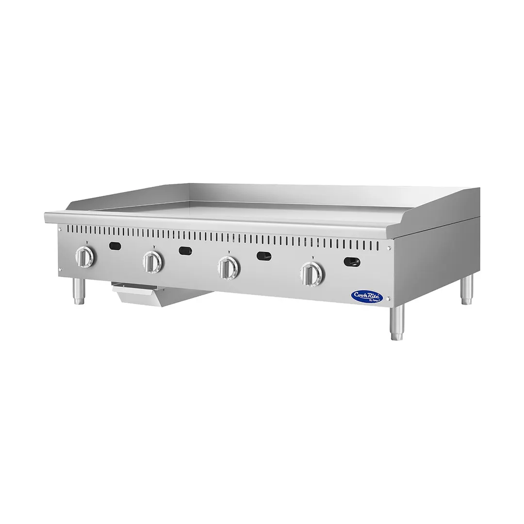 Atosa USA ATG-4824-C 48" Countertop Gas Griddle with 4 Burners & 1" Thick Chrome Plate - 120,000 BTU