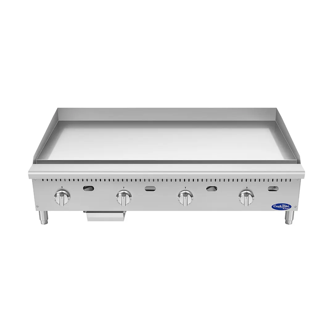 Atosa USA ATG-4824-C 48" Countertop Gas Griddle with 4 Burners & 1" Thick Chrome Plate - 120,000 BTU