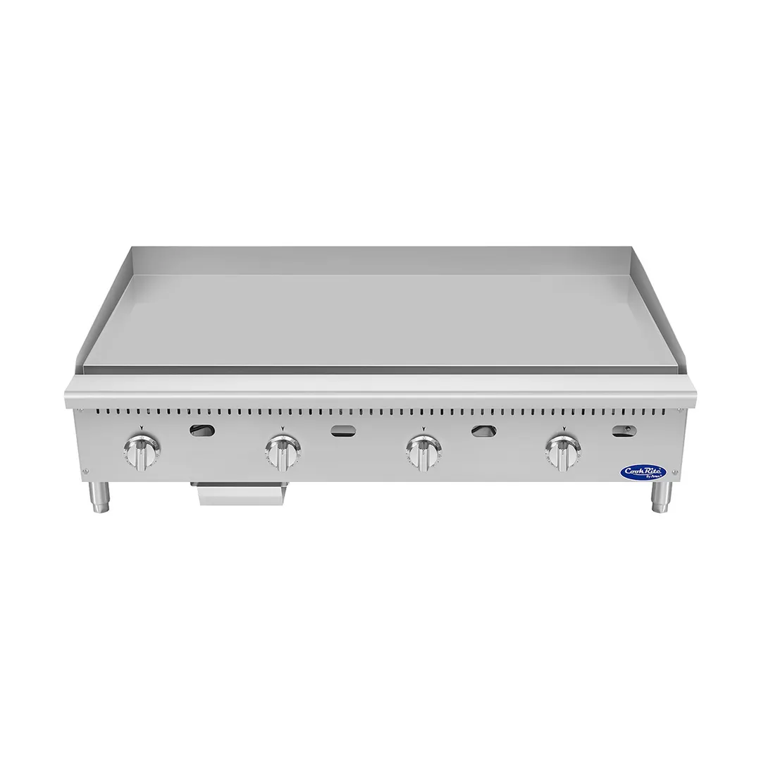 Atosa USA ATG-4824-S 48" Countertop Gas Griddle with 4 Burners & 1" Thick Steel Plate - 120,000 BTU